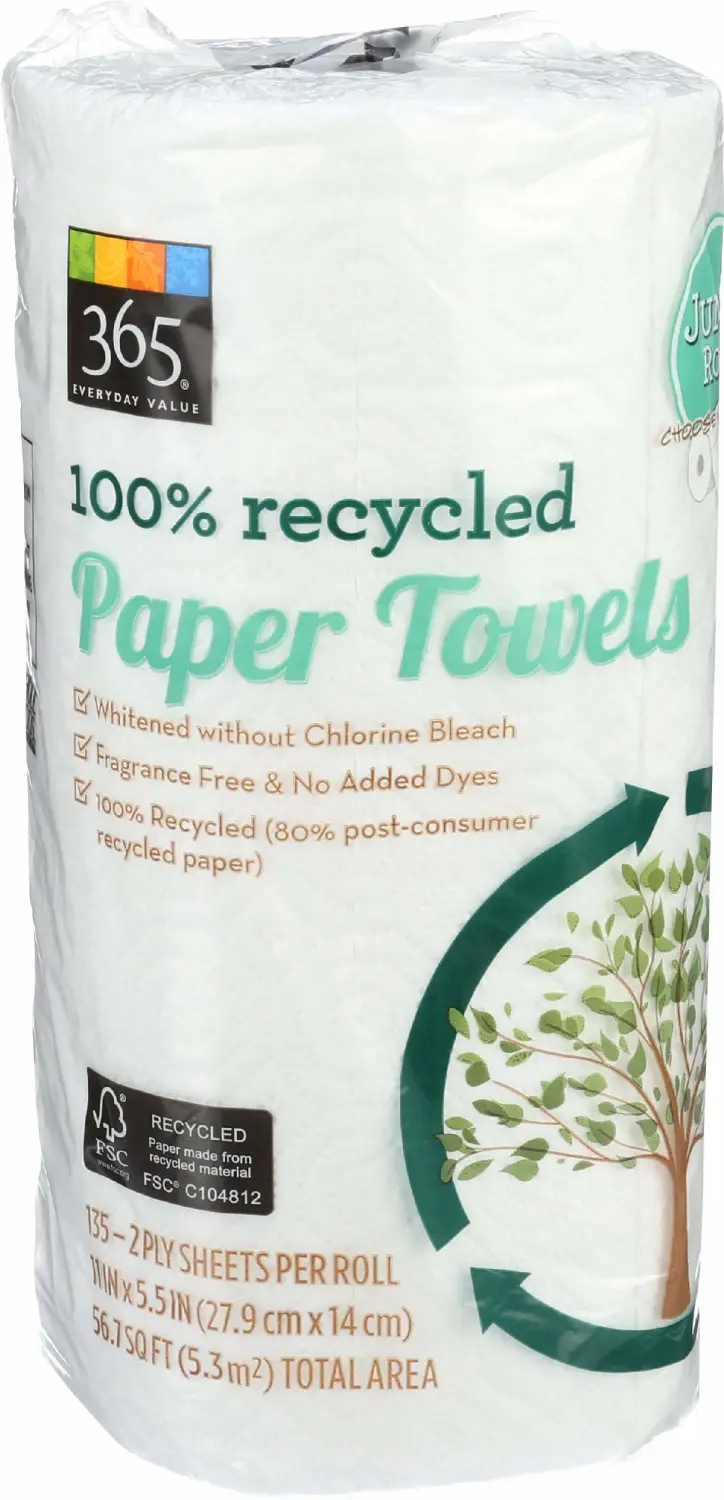 365 Everyday Value, 100% Recycled Paper Towels, Choose Your Size (Jumbo Roll), 1 ct