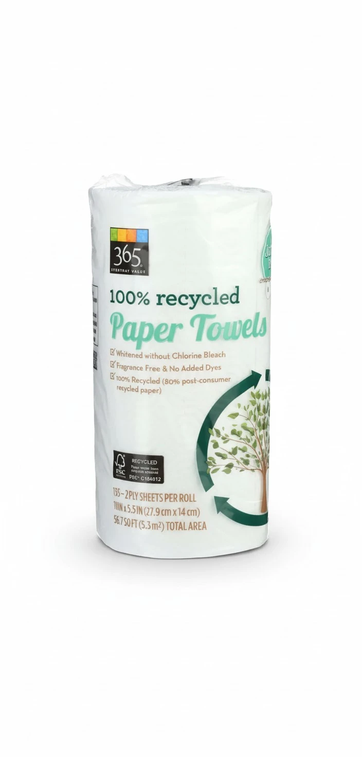 365 Everyday Value, 100% Recycled Paper Towels, Choose Your Size (Jumbo Roll), 1 ct