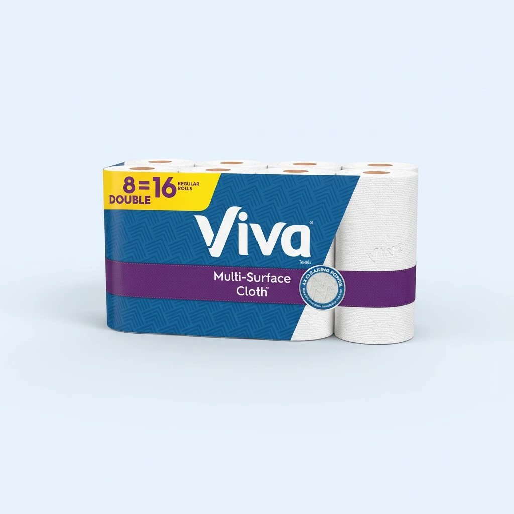Viva Multi-Surface Cloth Paper Towels, Choose-A-Sheet - 8 Double Rolls = 16 Regular Rolls (110 Sheets Per Roll)