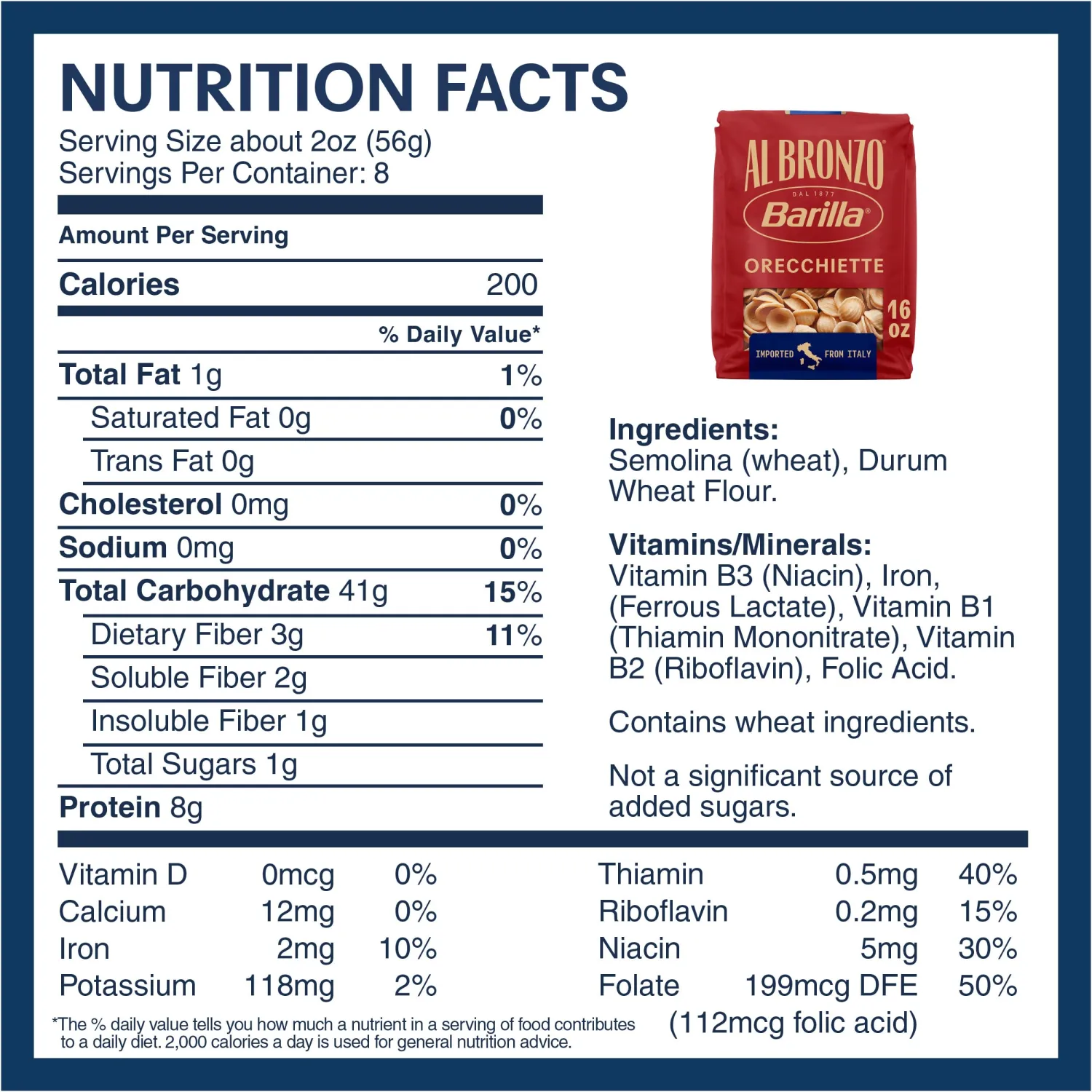 Barilla Al Bronzo Pasta, Orecchiette, 16 oz