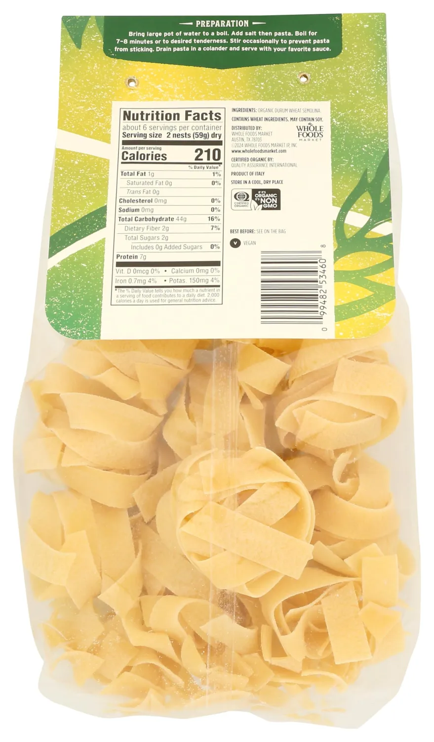 Whole Foods Market, Organic Pasta Pappardelle, 12 Ounce