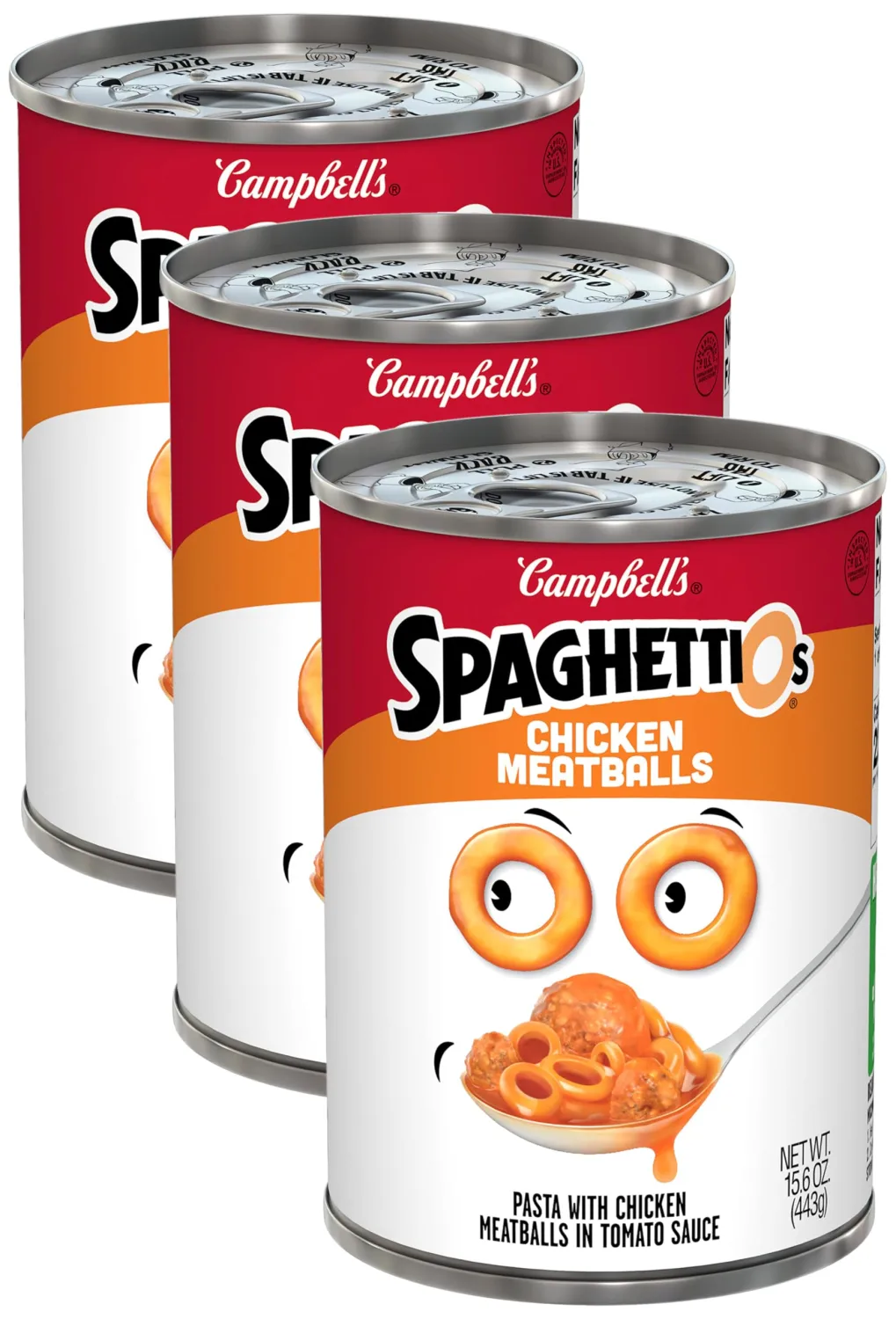 SpaghettiOs Canned Pasta with Chicken Meatballs, 15.6 oz Can (Pack of 3)
