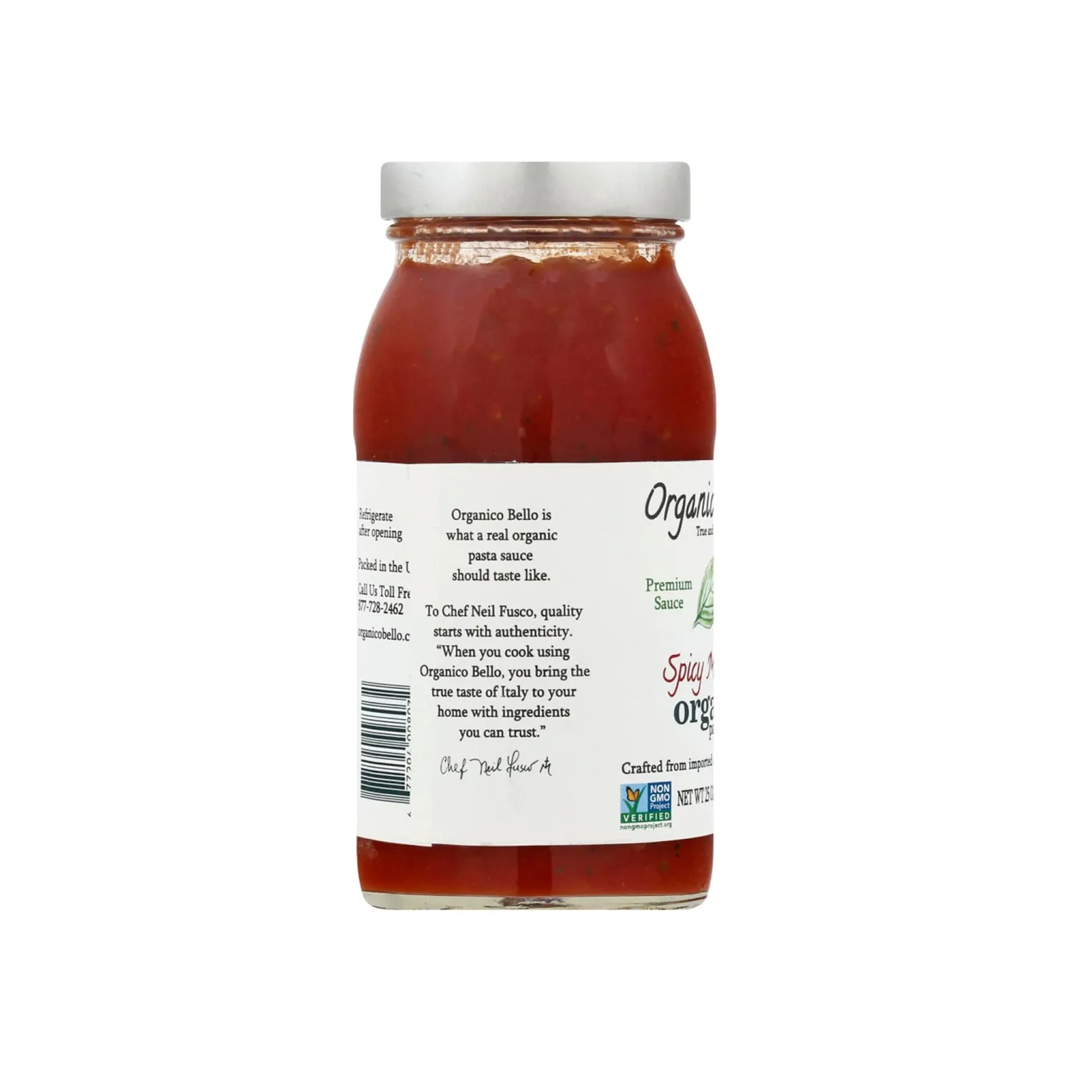 Organico Bello Organic Spicy Marinara Pasta Sauce, 25 oz
