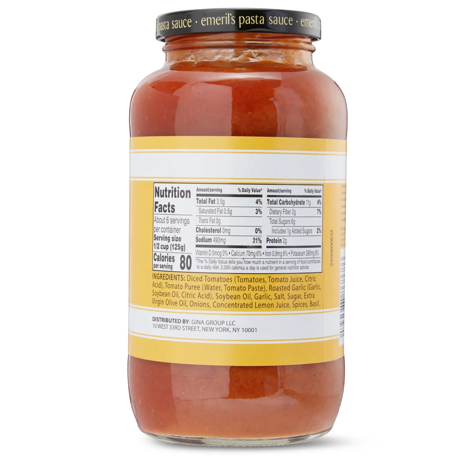 Emeril Lagasse Pasta Sauce - 25 Oz Jar ROASTED GARLIC Gourmet Sauces: Best for Homemade Pasta, Spaghetti, Pizza & More - Premium, Bold & Flavorful
