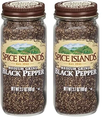 Spice Islands Medium Grind Black Pepper, 2.1 Ounce (Pack of 2)