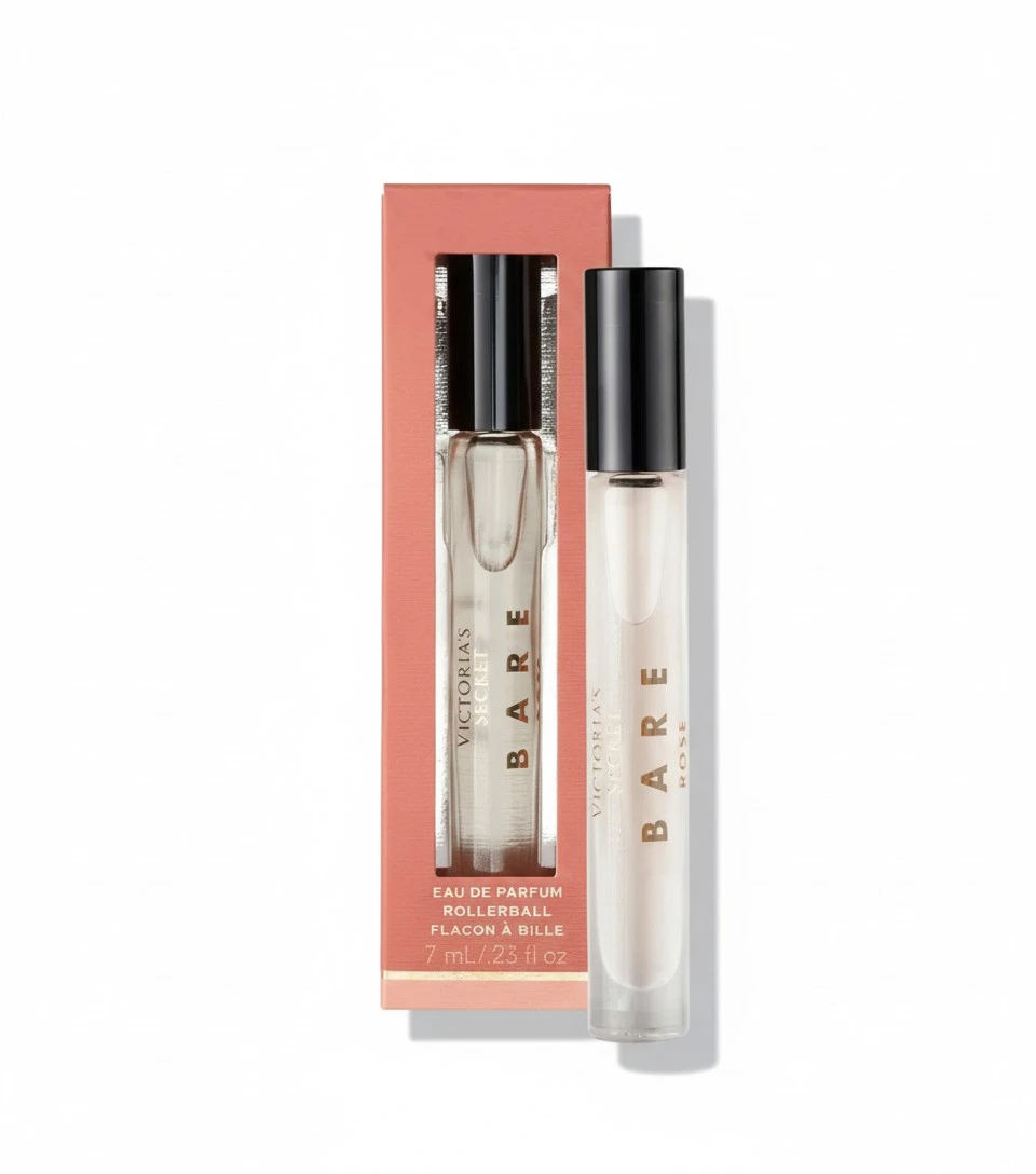 Victoria's Secret Bare Rose Eau de Parfum Rollerball, Notes of Pear Skin, Rosa Centifolia & Sheer Woods, Travel Size Mini Perfumes for Women (0.23 oz)