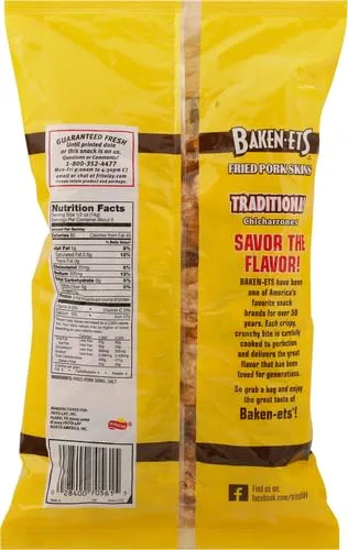 Baken-Ets, Fried Pork Skins, 4 Ounce