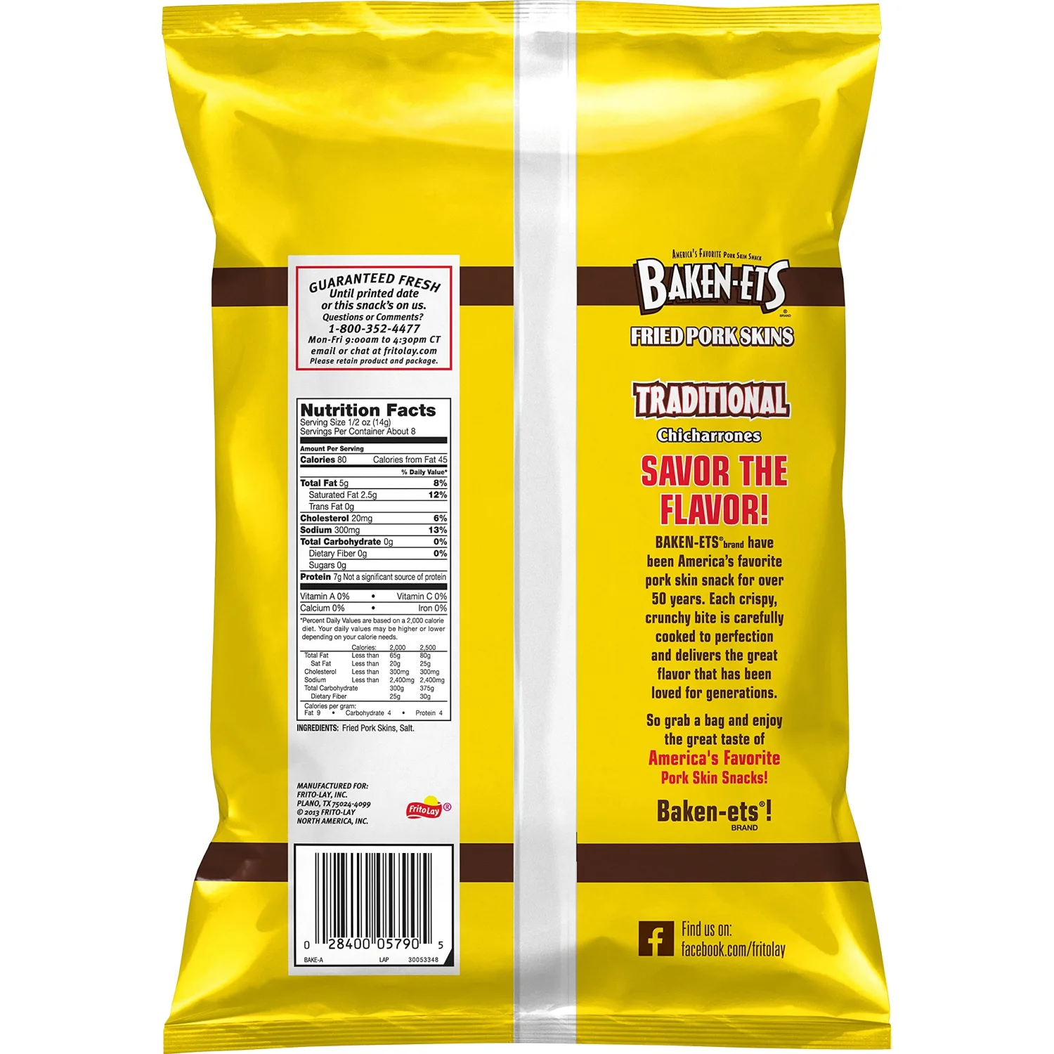 Baken-Ets, Fried Pork Skins, 4 Ounce
