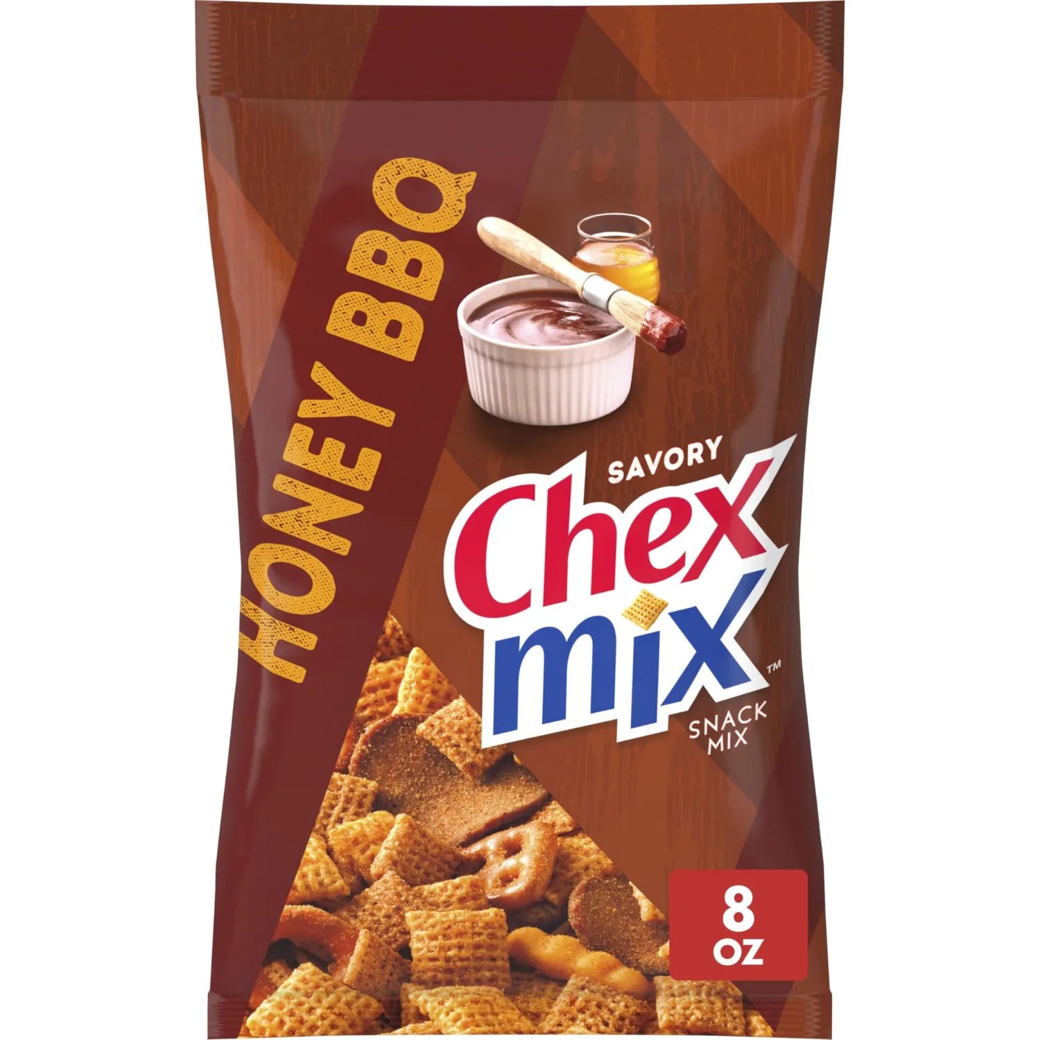 Chex Mix Snack Mix, Honey BBQ, 8 oz Bag