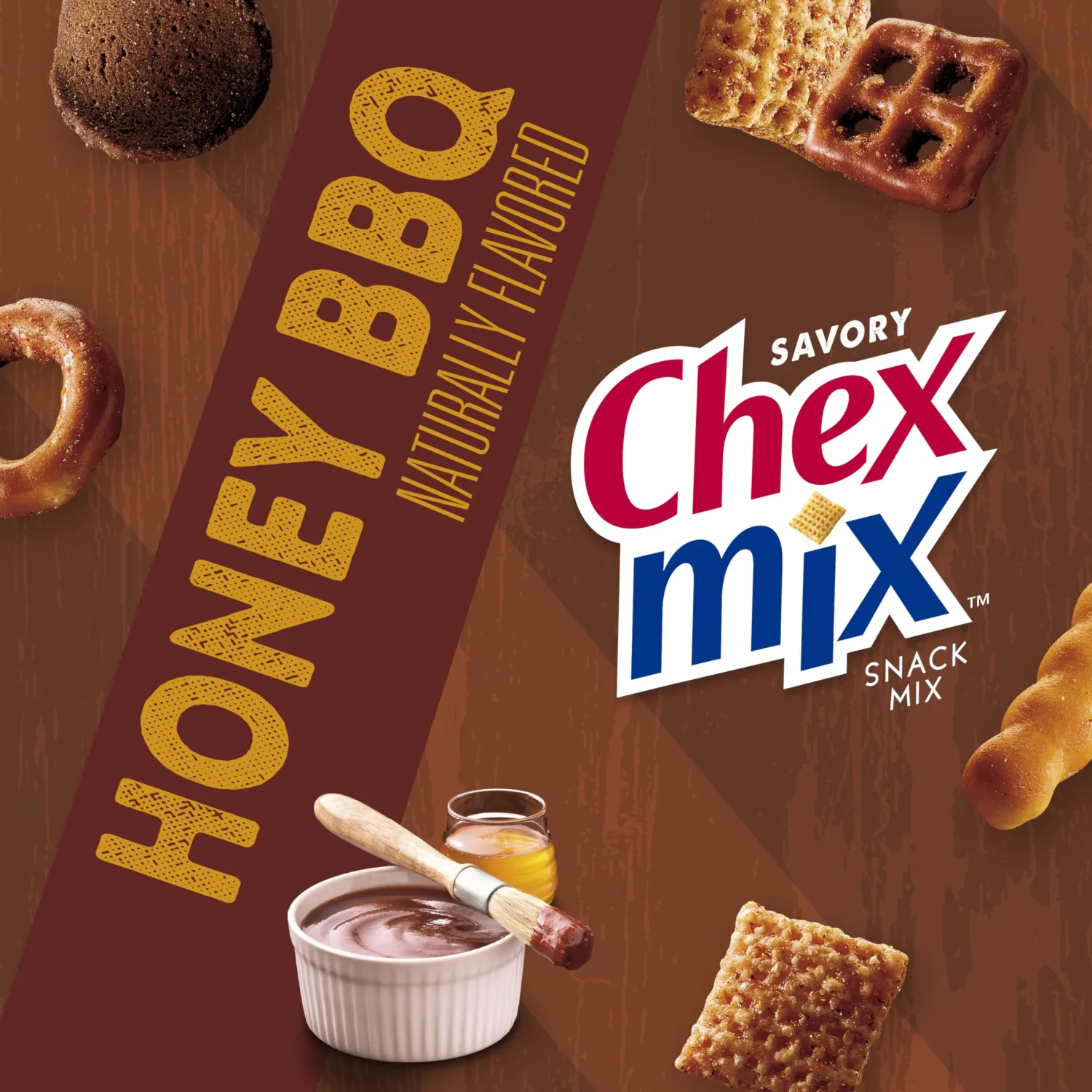 Chex Mix Snack Mix, Honey BBQ, 8 oz Bag