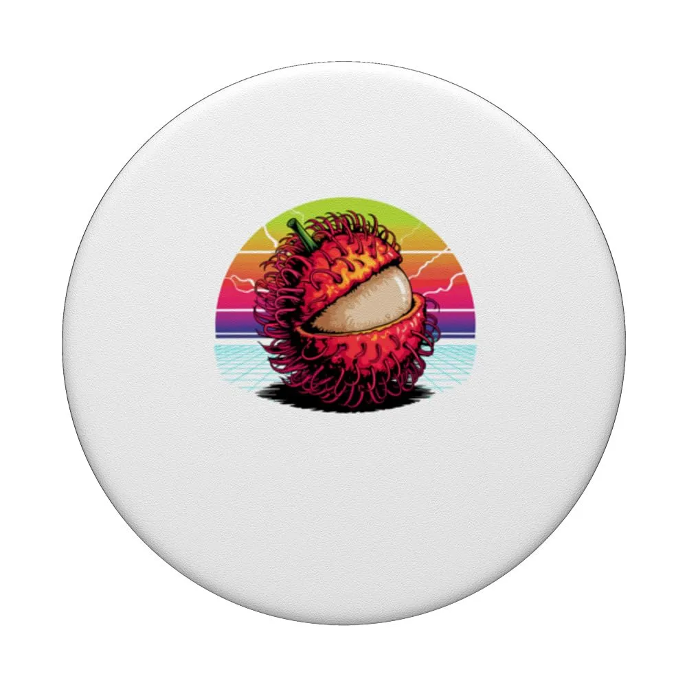 Retro Rambutan Rambutans PopSockets Adhesive PopGrip