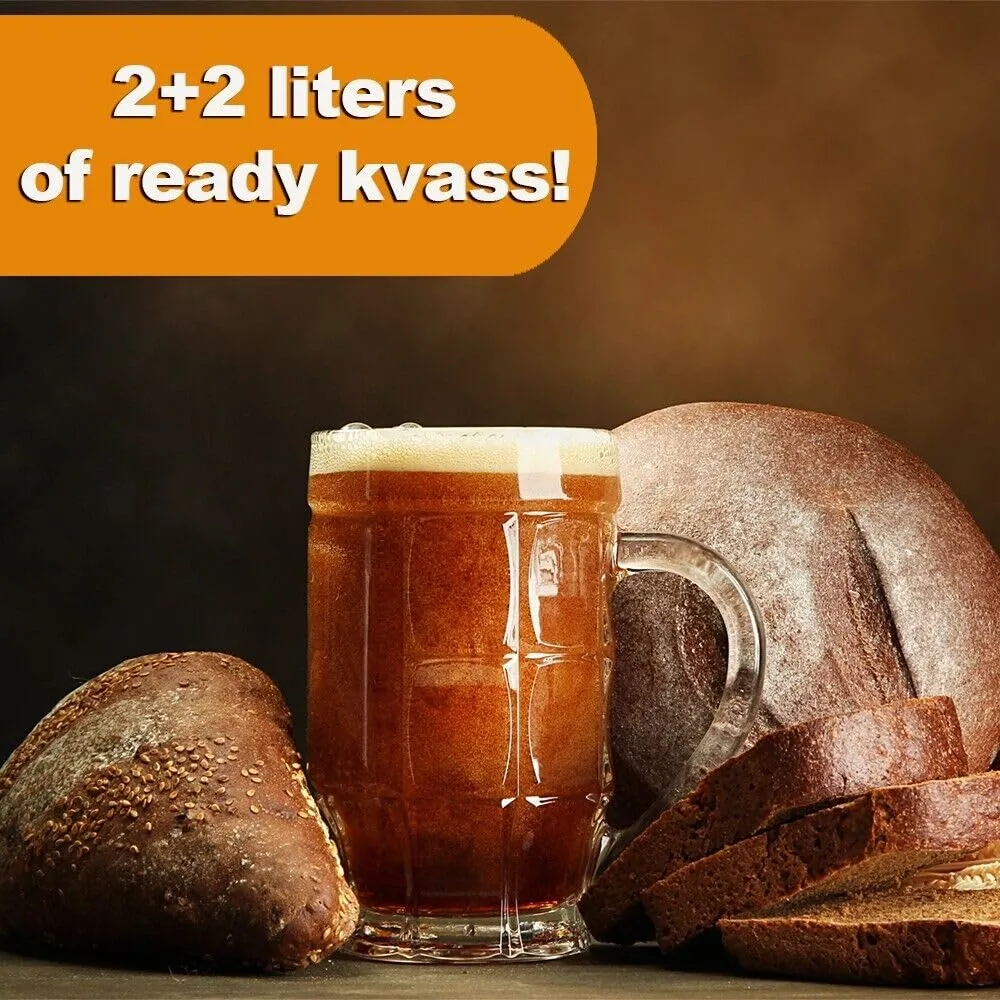 Kvass Dry Powder Starter Culture "Monastic" to Make 2 Liters (2.11 quart) of Beverage by Babushkin Khutorok 150g / 5.29oz - Set of 2