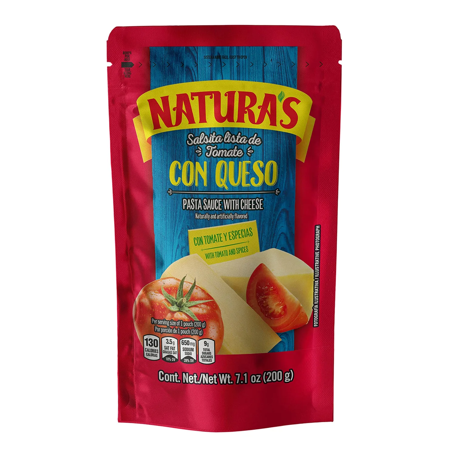 Natura's Cheese Pasta Sauce, 7.1oz. Pouch (Pack of 3)