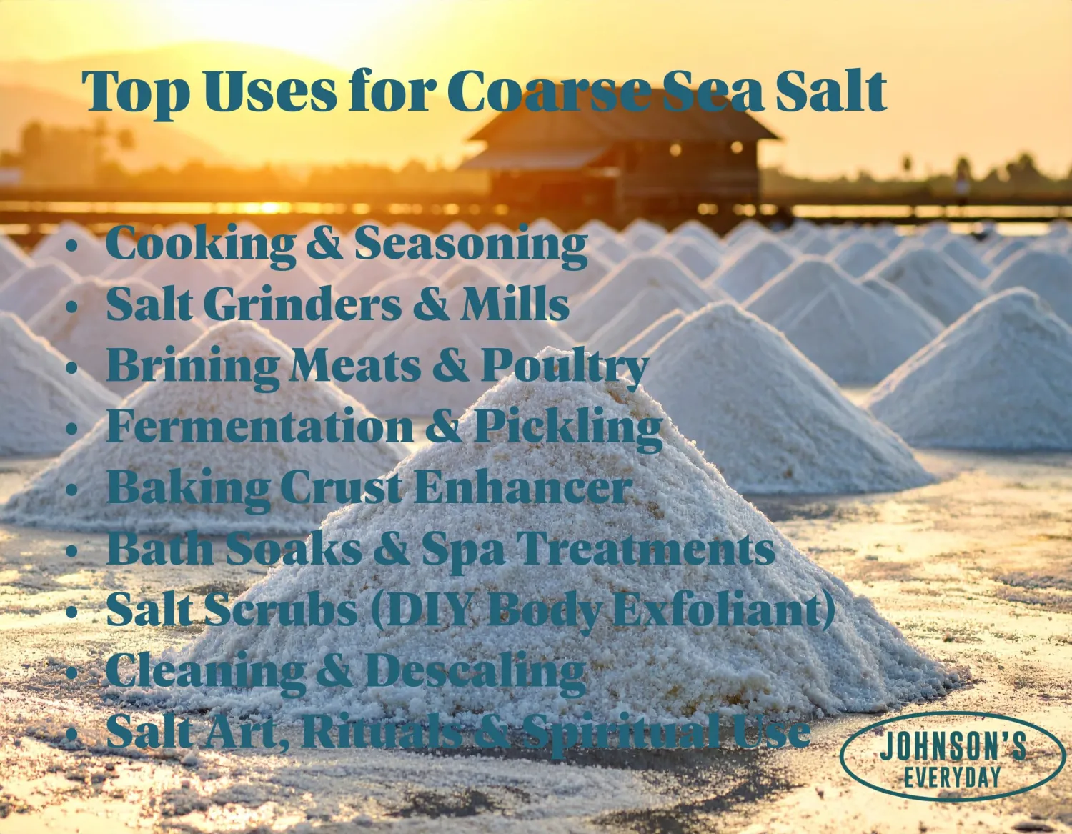 JOHNSON EVERYDAY - PURE SEA SALT COARSE GRAIN 2LB, IDEAL FOR COOKING, BAKING, PICKLING, FINISHING, AND MORE — PANTRY ESSENTIAL