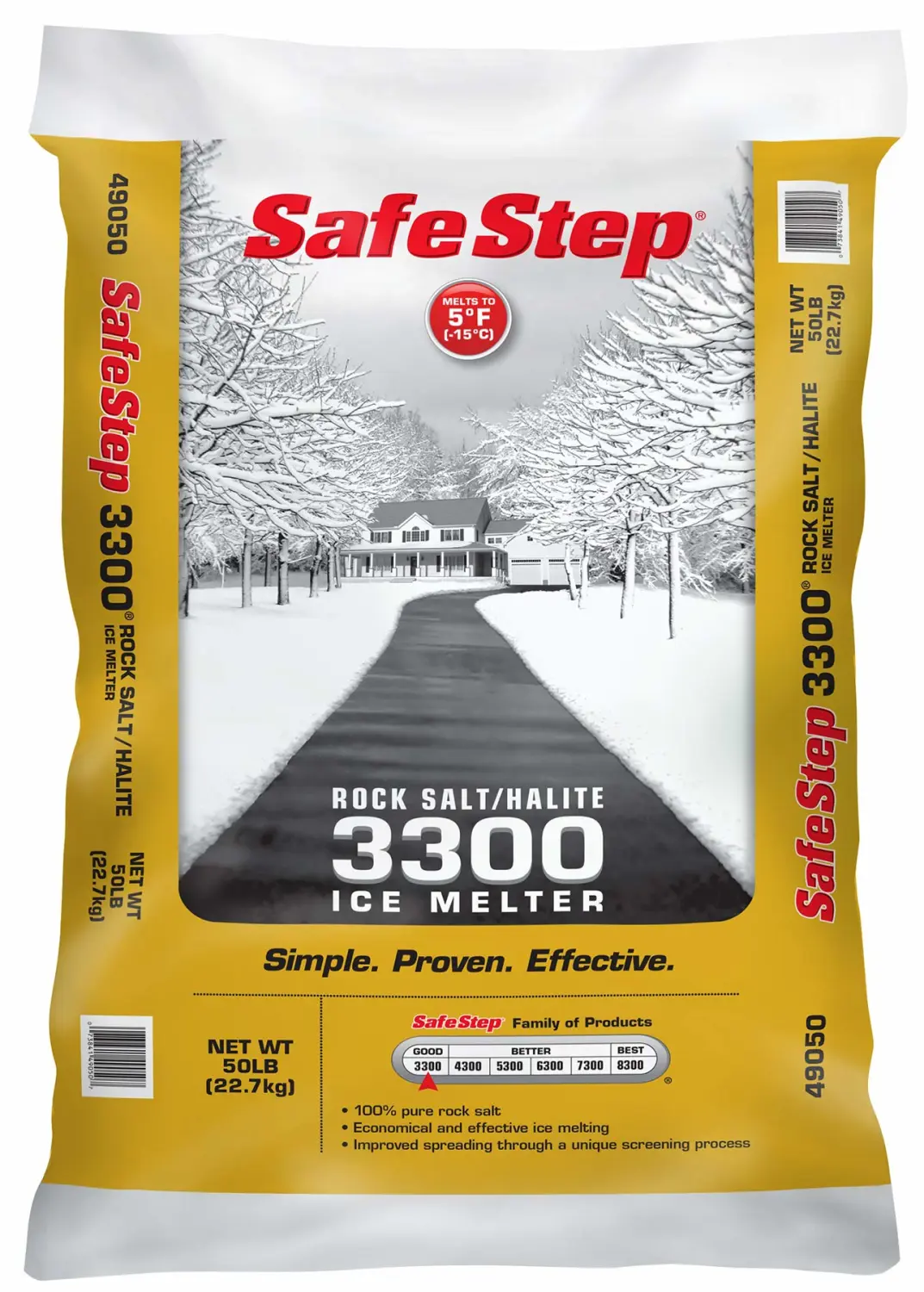 Safe Step Rock Salt Ice Melter Sodium Chloride (Rock Salt) Melts Ice Down to 5 F / -15 C 50 Lbs.