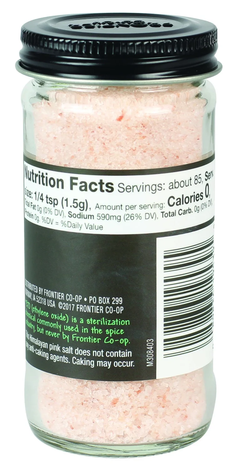 Frontier Co-op Fine Ground Himalayan Pink Salt, 4.48 Ounce Bottle, Hand-Mined, Kosher, Non Irradiated, Non ETO (Pack of 2)