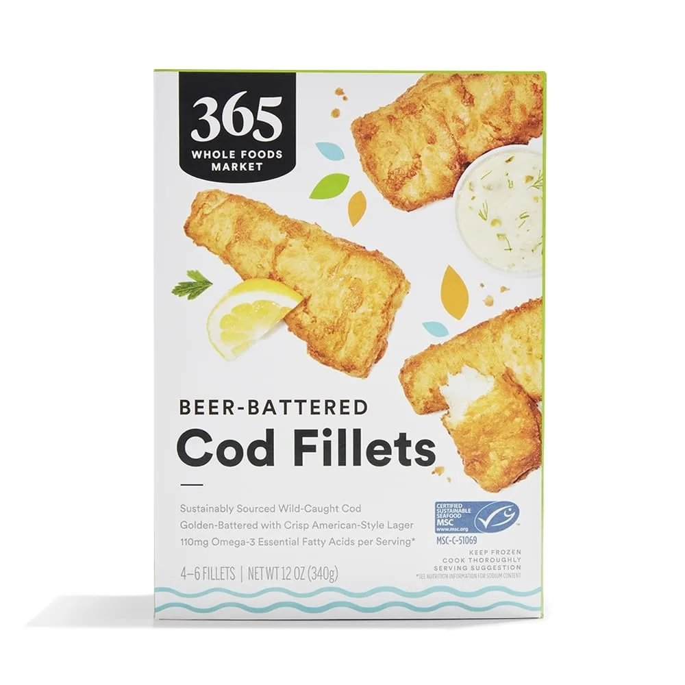 365 Everyday Value, Beer Battered Cod Fillets, 0.75 lb