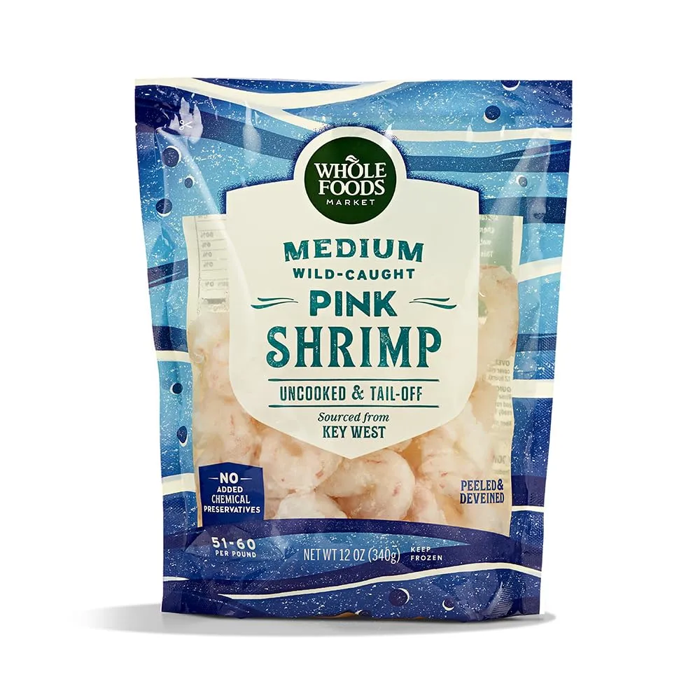 Whole Catch, Key West Pink Shrimp, 51-60 Count, 12 Ounce, Frozen