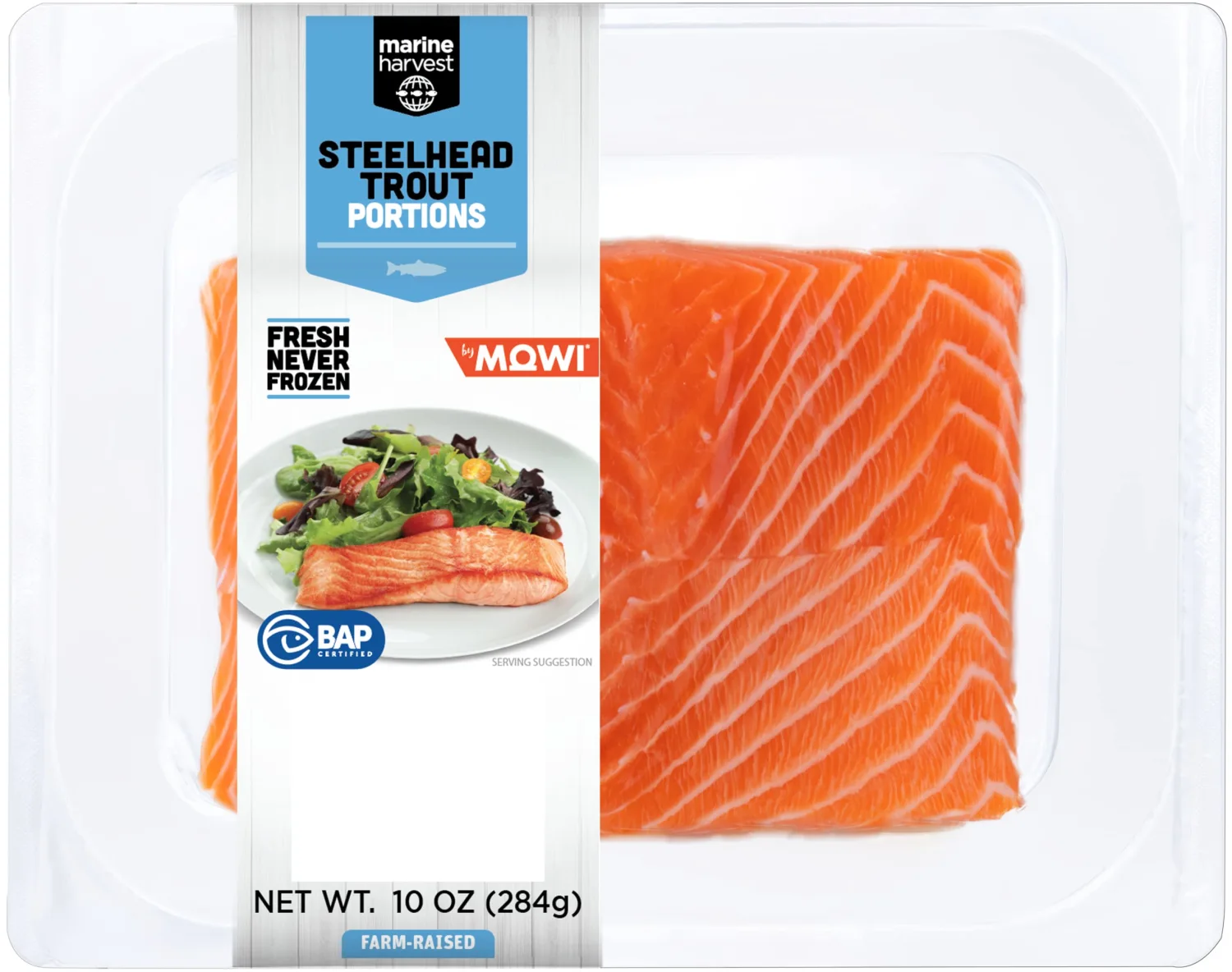 Farm Raised Steelhead Trout Portions, 10 Oz