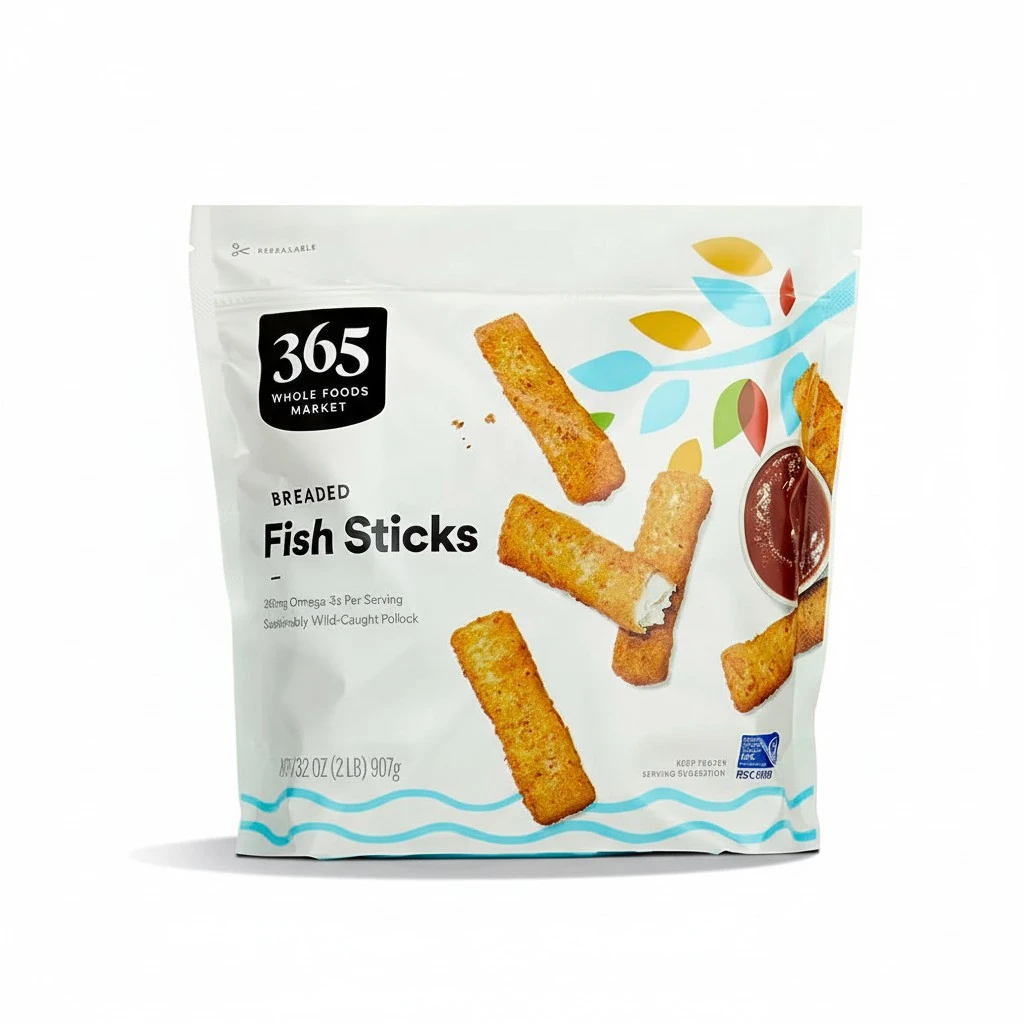 365 Everyday Value Wild Caught Breaded Fish Sticks (Frozen), 32 oz
