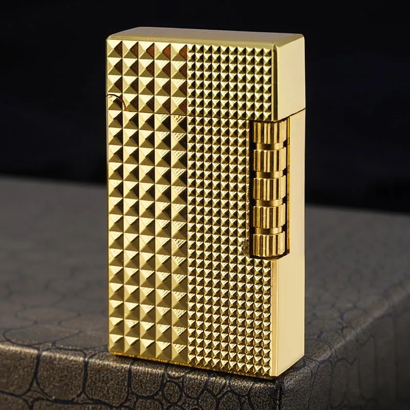 Dragon Relief Design, Side Wheel Frosted Lighter, refillable Butane, Soft Flame Lighter, flip, Outdoor, Camping, Men's Gift(Free of Butane Gas) (C)