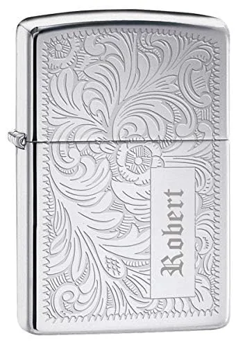 Custom Personalized ZIPPO Lighter Venetian - Free Engraving - Christmas, Halloween & Valentines Day Gift (Silver-352)