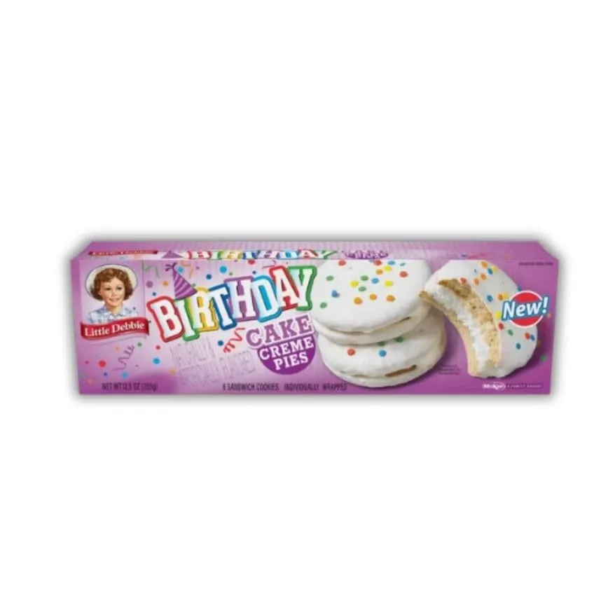 Liittle Debbie Birthday Cakes and Creme Pies Variety Pack, 8 Individual Snacks 2 Box