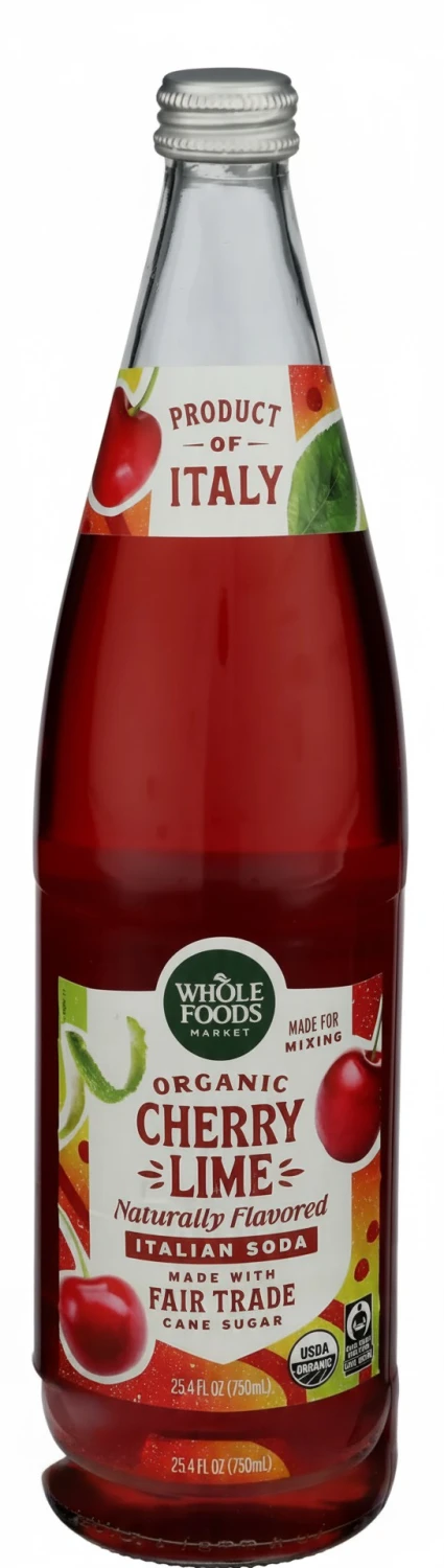 Whole Foods Market, Soda Italian Cherry Lime Organic, 25.4 Fl Oz