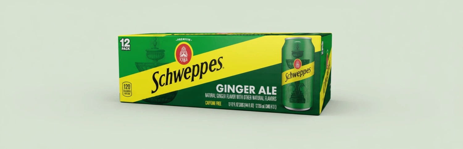 Schweppes Ginger Ale Soda, 12 fl oz cans, 12 pack