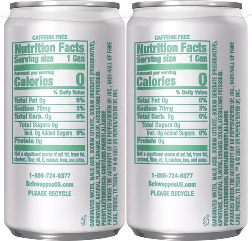 Schweppes Ginger Ale Zero Sugar Soda, 7.5oz cans, 6pk