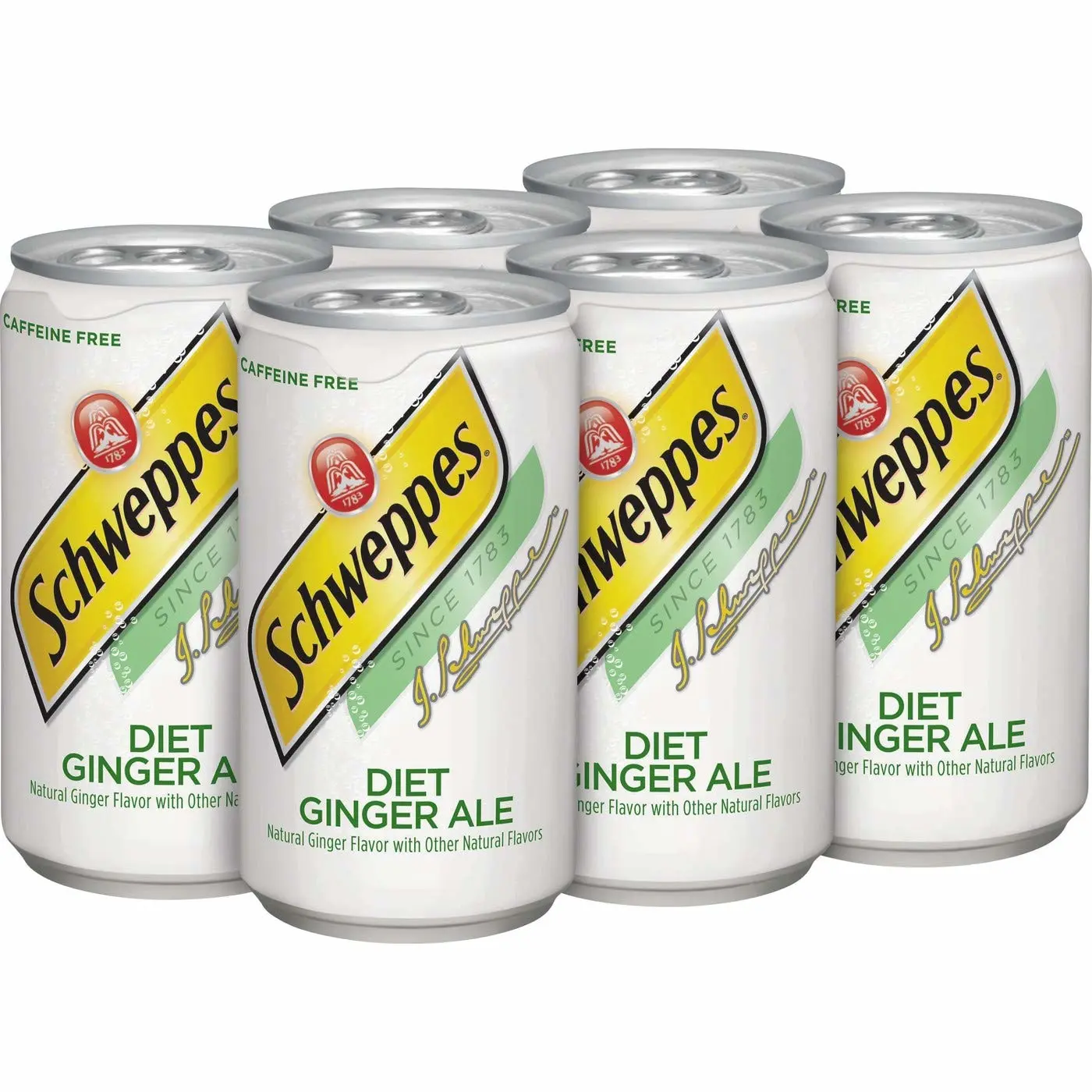 Schweppes Ginger Ale Zero Sugar Soda, 7.5oz cans, 6pk