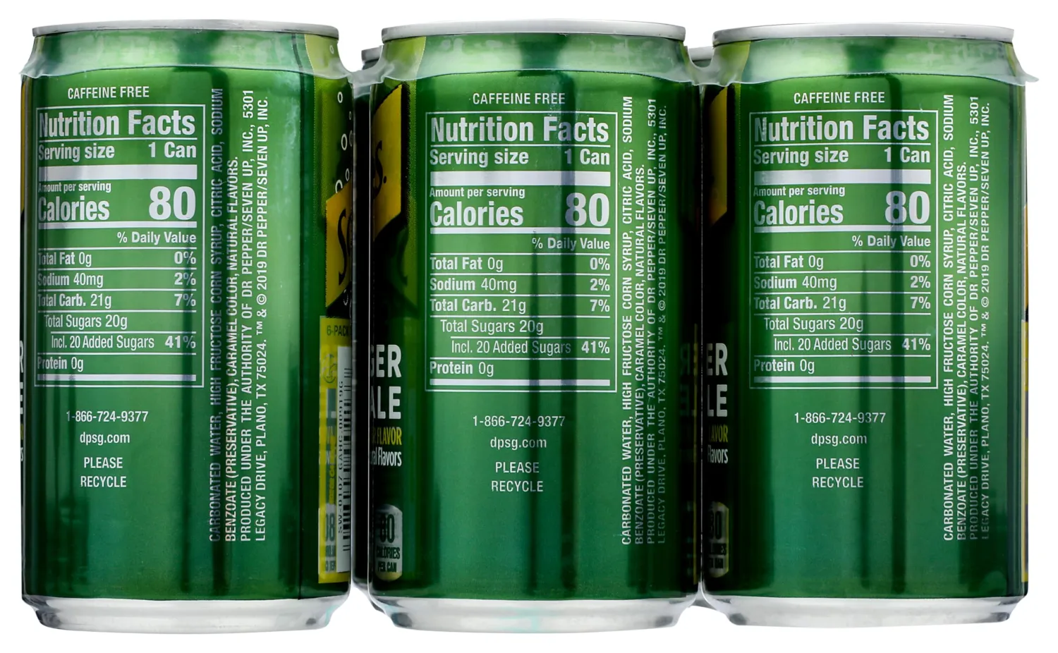 Schweppes Ginger Ale Mini Can, 7.5 Fl Oz, Pack of 6