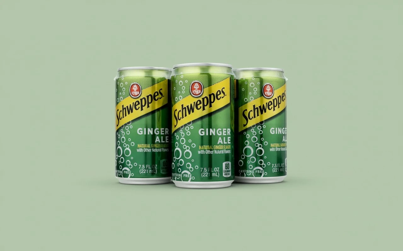 Schweppes Ginger Ale Mini Can, 7.5 Fl Oz, Pack of 6