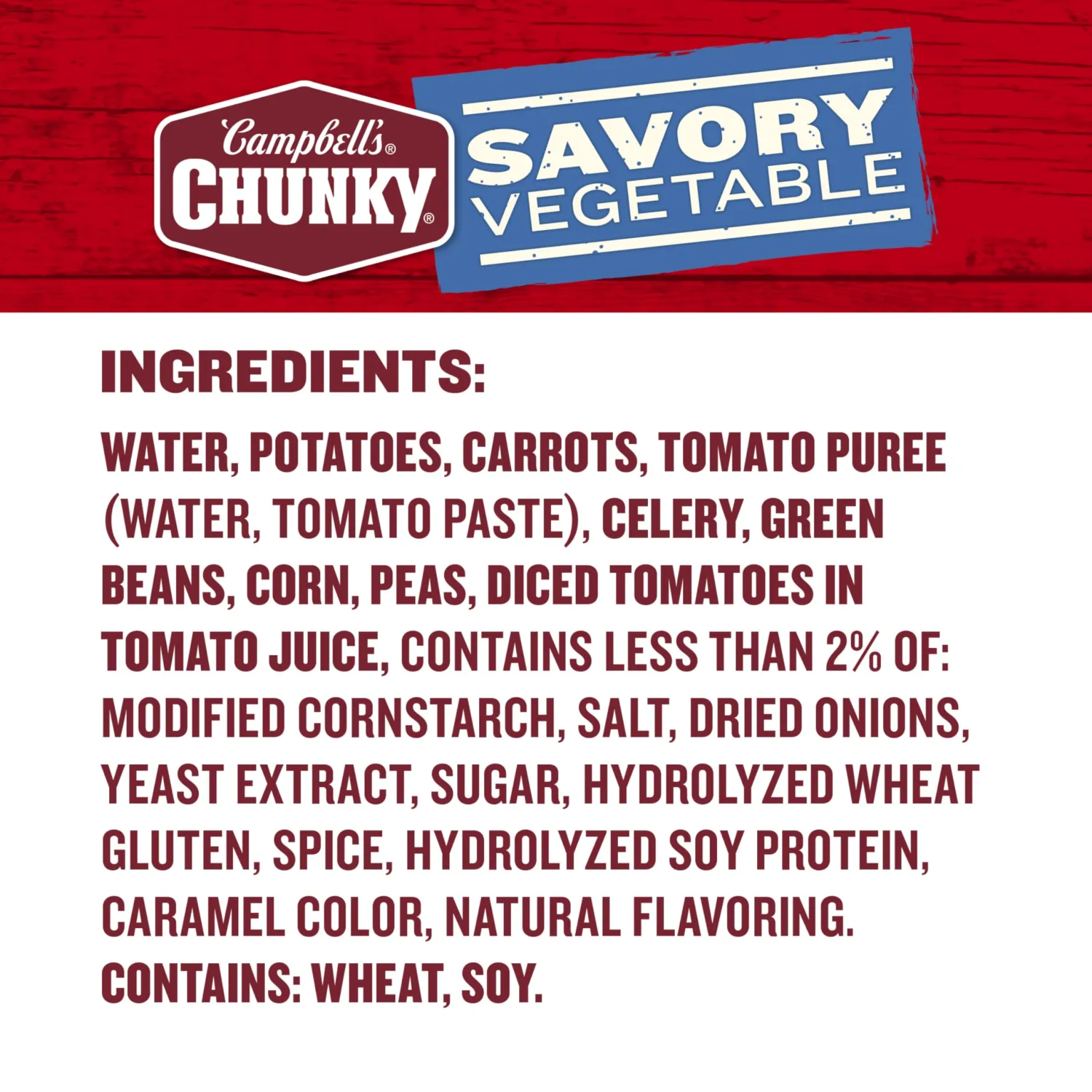 Campbell’s Chunky Soup, Savory Vegetable Soup, 18.8 Oz Can