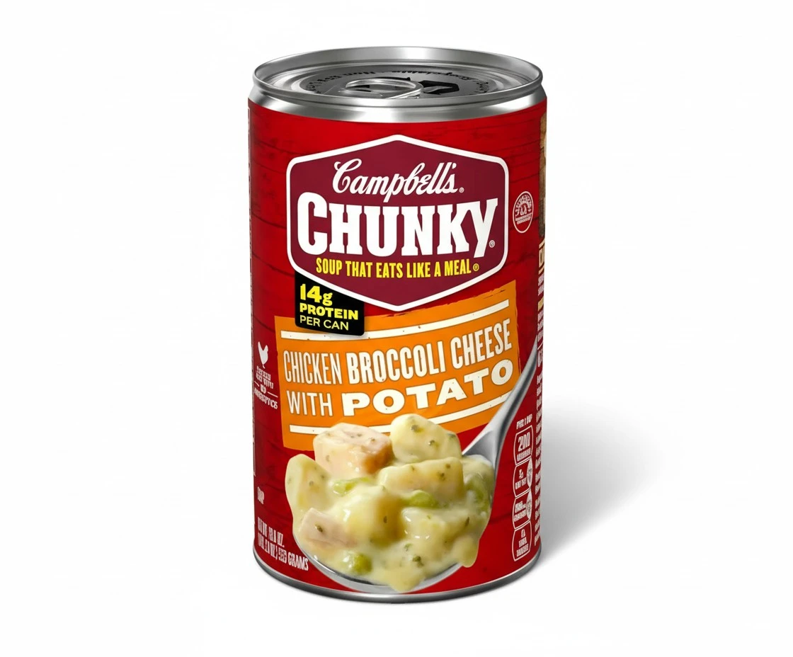 Campbell's Chunky Soup, Chicken Broccoli Cheese Soup, 18.8 Oz Can (Pack of 4)