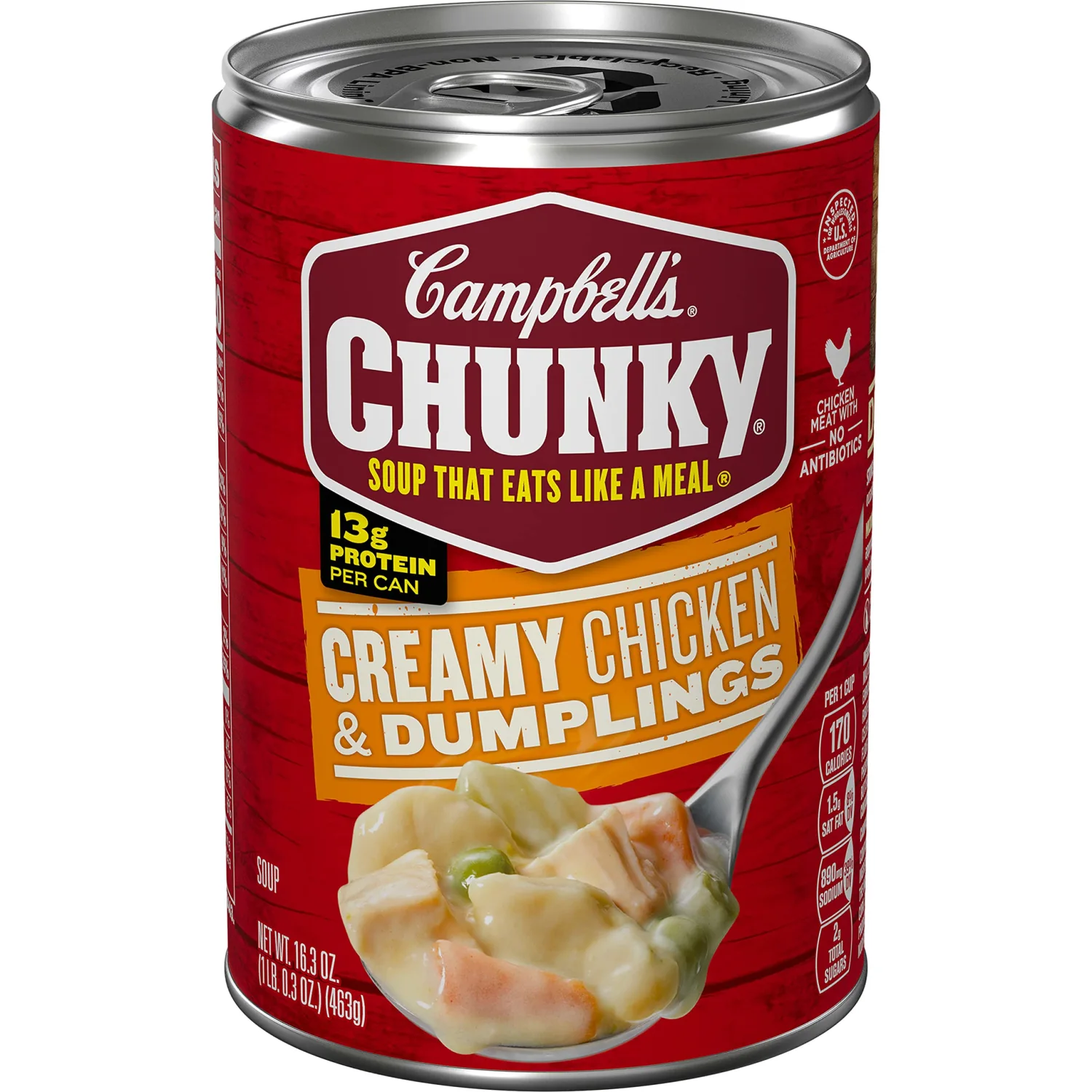 Campbell’s Chunky Soup, Creamy Chicken and Dumplings Soup, 16.3 Oz Can