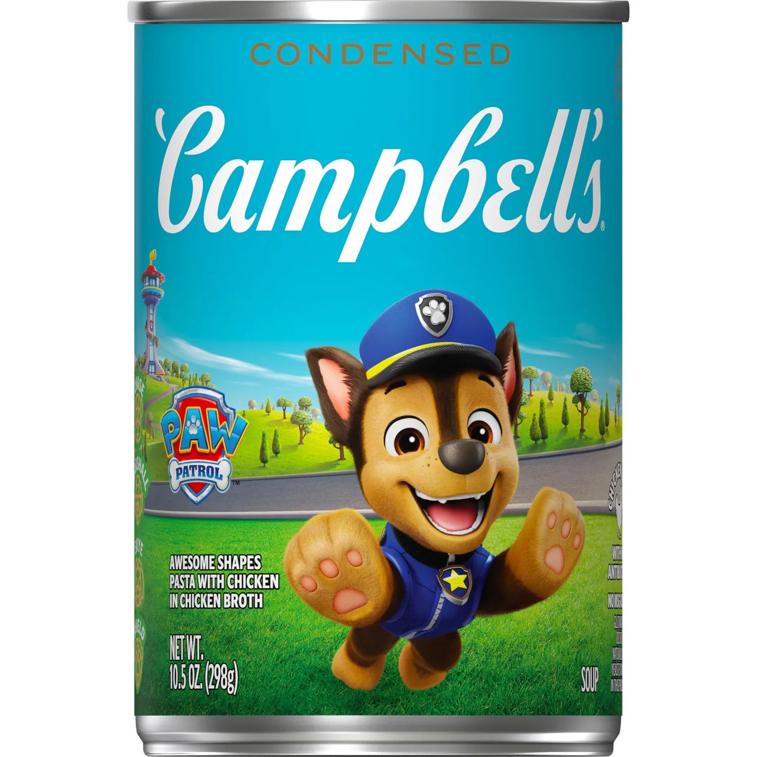 Campbell’s Condensed Kids Soup, Paw Patrol Awesome Shapes Pasta With Chicken in Chicken Broth, 10.5 oz Can