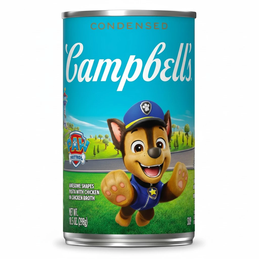 Campbell’s Condensed Kids Soup, Paw Patrol Awesome Shapes Pasta With Chicken in Chicken Broth, 10.5 oz Can