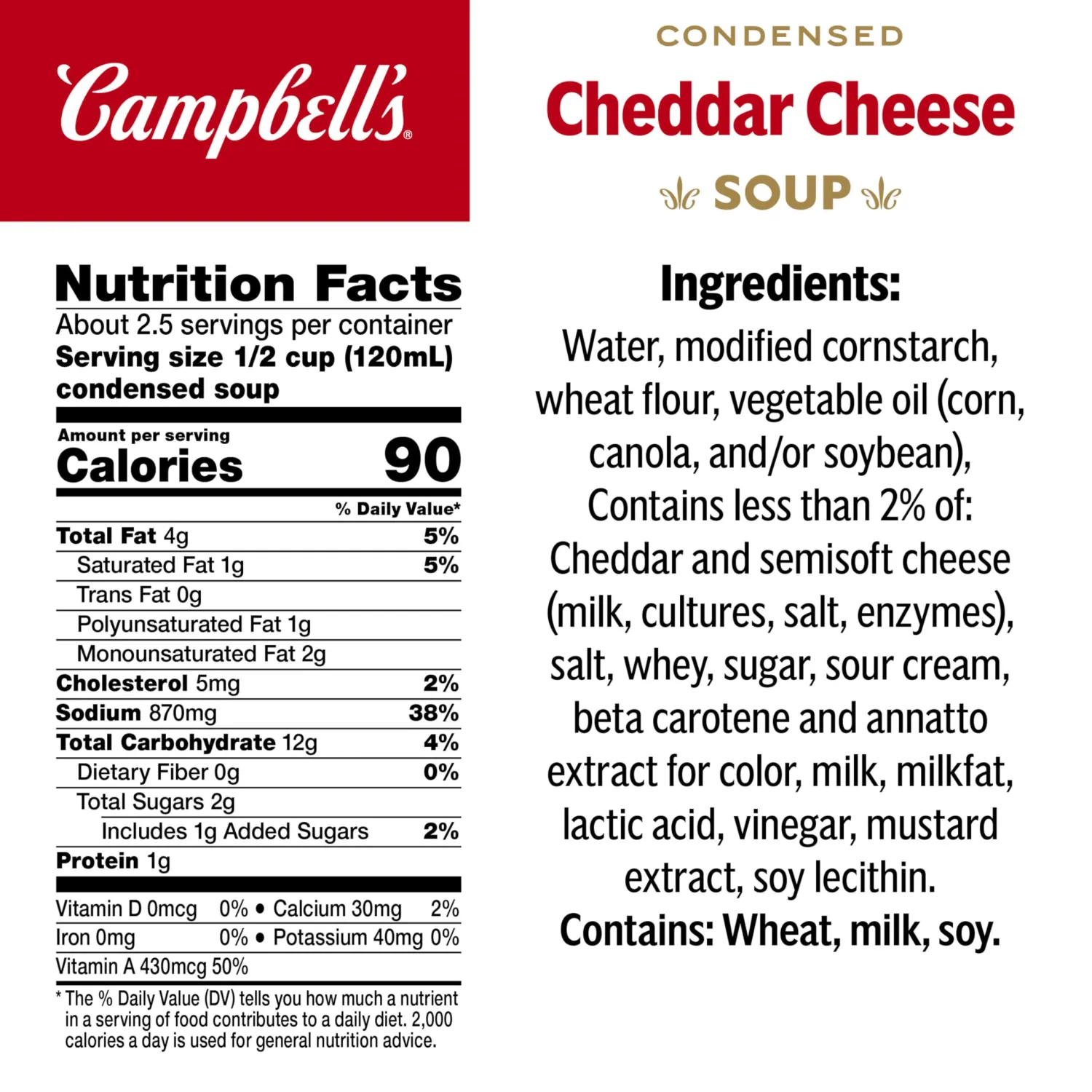 Campbell's Condensed Cheddar Cheese Soup, 10.5 oz Can