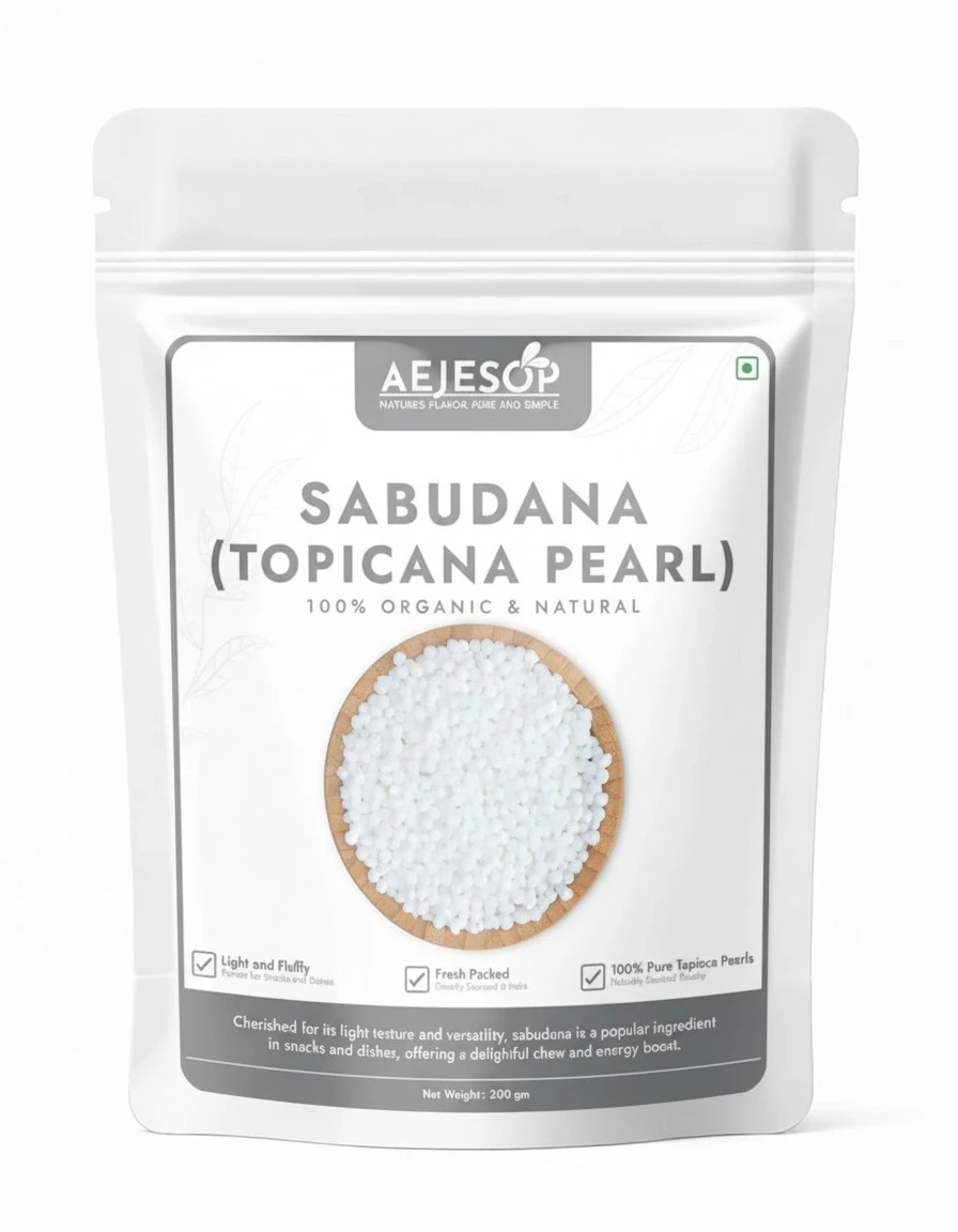 AEJESOP Organic Sabudana, Sago(Topicana Pearl), 7oz(200g)