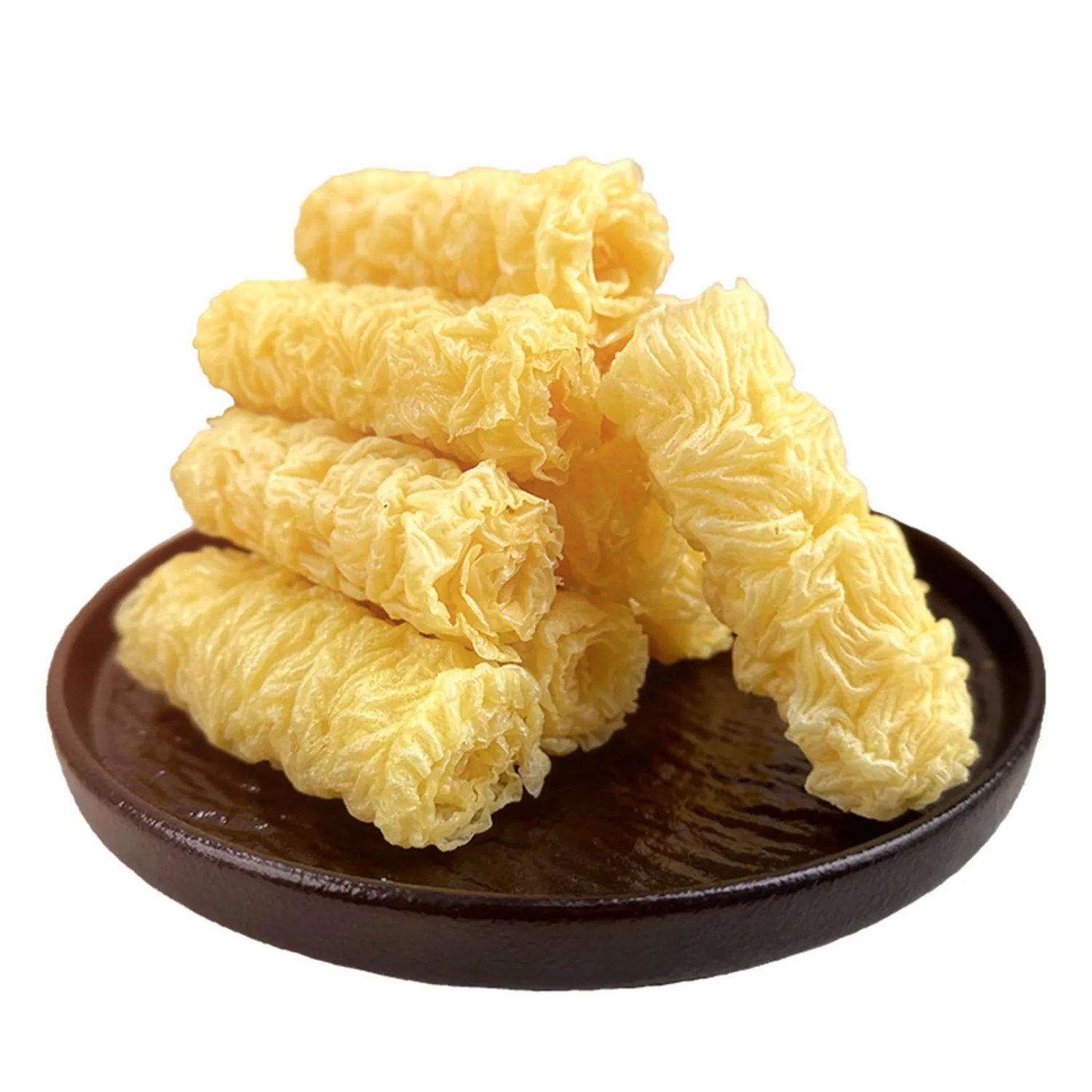 Bean Curd Bean Skin Rolls - Tofu Skin Shredded Tofu Dried Tofu Skin Tofu Puffs 90 G 3.1 Oz Asian Tofu Snack Golden Bean Curd Rolls for Dishes Hot Pots Stir-Fries Noodles 响铃卷 炸豆皮卷