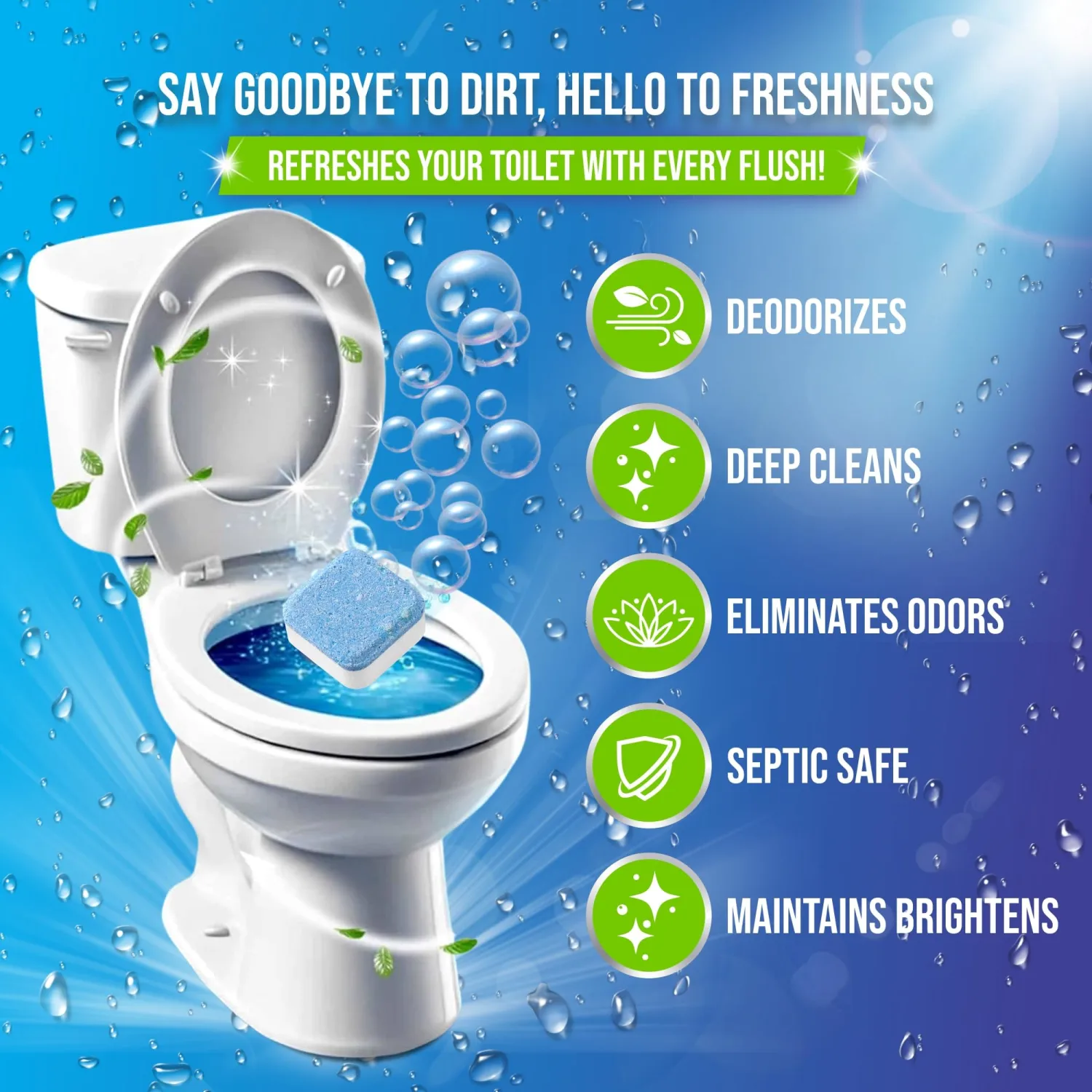 Toilet Bowl Cleaner Tablets – 24 Pack Toilet Bowl Tablets for Inside the Bowl – Long-Lasting Toilet Cleaners for a Spotless Finish