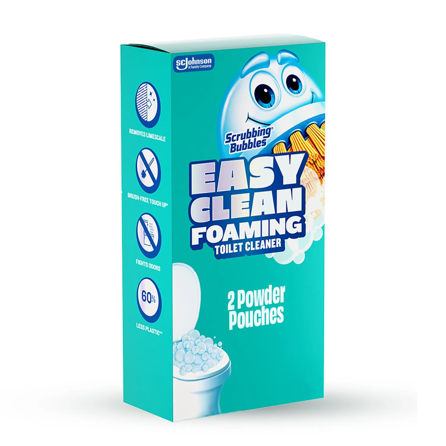 Scrubbing Bubbles Easy Clean Foaming Toilet Bowl Cleaner, Easy Drop In Powder Pouches, 100g (2 Pouches)