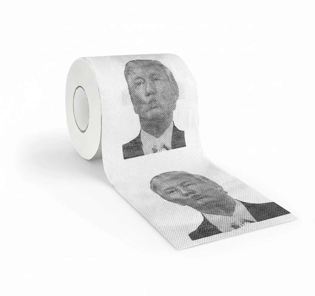 Trump Toilet Paper, 2 Ply Bath Tissue, 250 Sheets, 1 Roll - Funny Joke Gifts