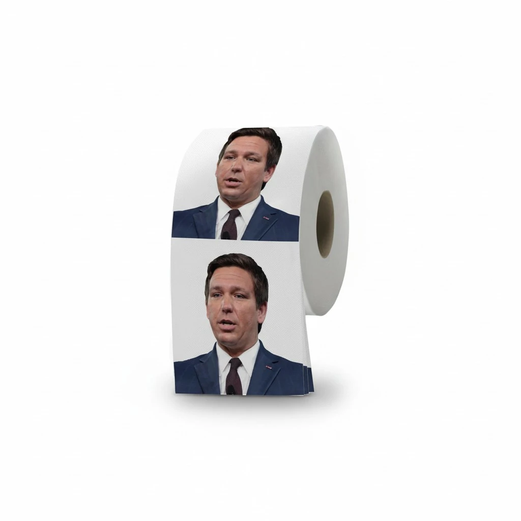 Gagster Funny Toilet Paper Rolls Featuring Ron DeSantis - Republican Gag Gift Novelty TP With Full-Color Image Count Pack Prank with Hilarious Printed Toilet Paper