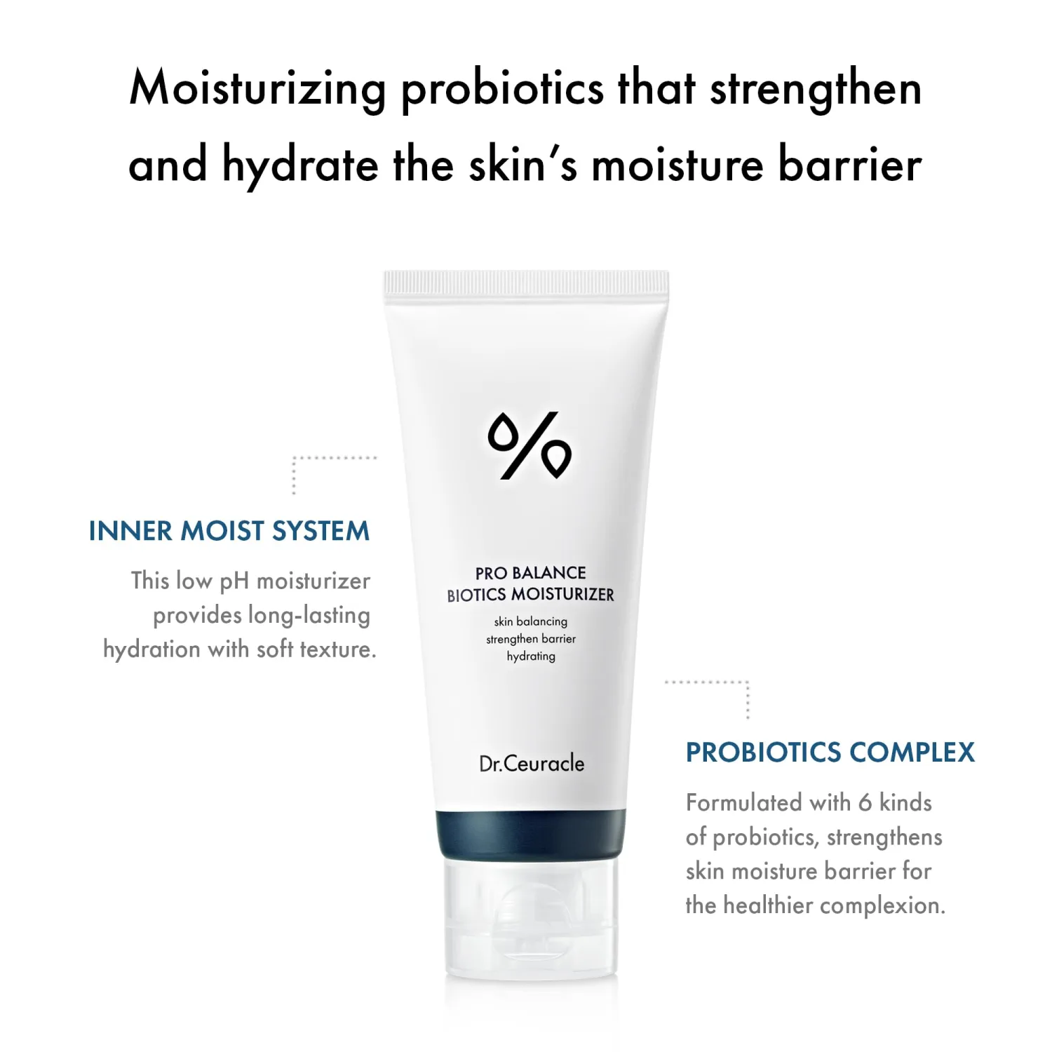 leegeehaam Dr.Ceuracle Pro Balance Biotics Moisturizer (100 ml / 3.38 fl. oz.) - Daily Hydrating Facial Cream for All Skin Types, Low pH Moisture Skin Barrier