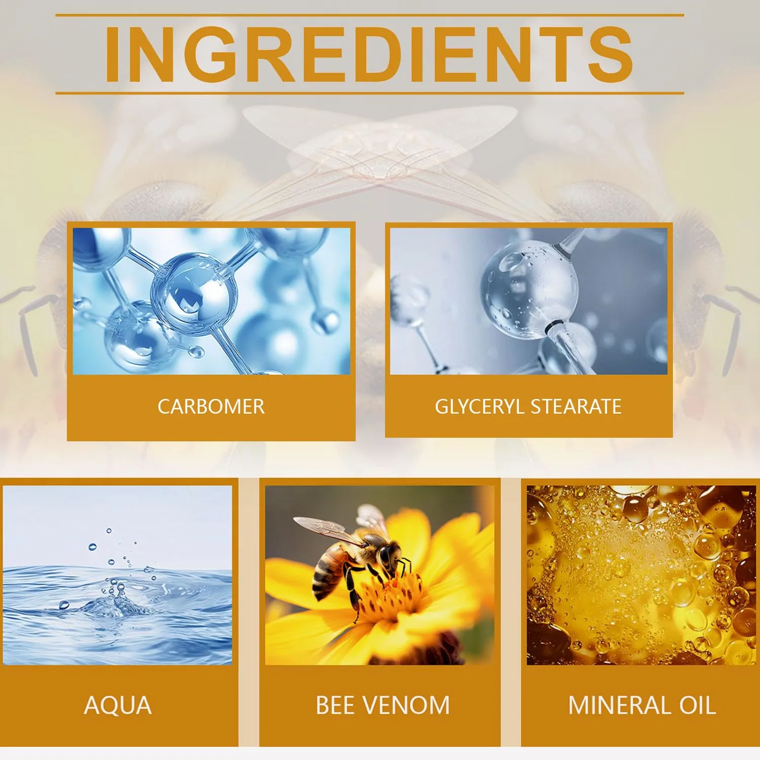 Botox Bee Venom Wrinkle Removal Cream, Bee Venom Anti-Wrinkle Firming Cream,Moisturizing, Lifting & Recovery - All Skin Types - Anti-Aging Bee Venom Cream