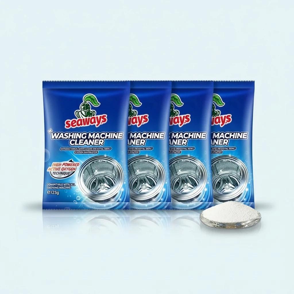Washing Machine Cleaner Powder 4 Pack - Deep Clean Solution for HE Top Load and Front Load Washers, Descaler for Drum, Tub & All Internal Parts - 4 Month Supply