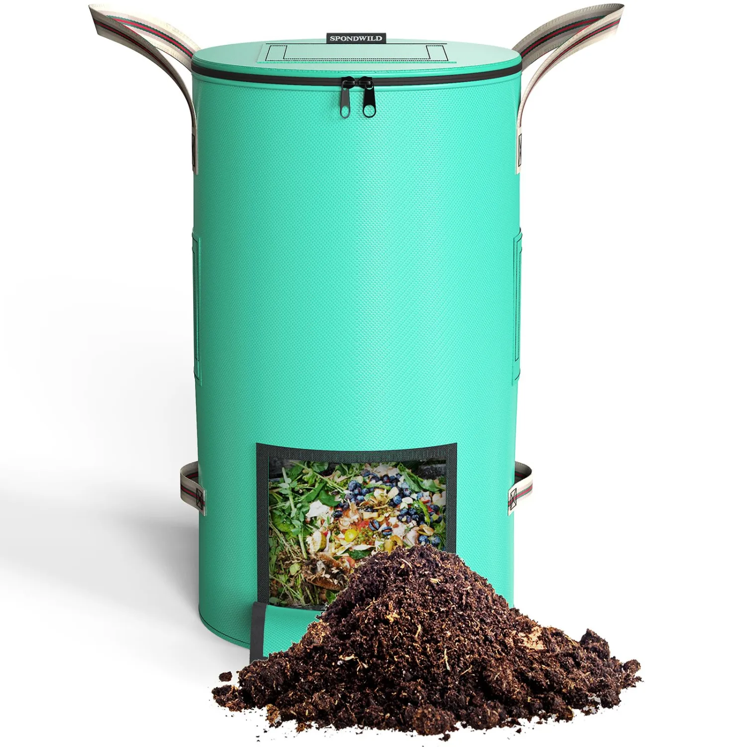 Compost Bin Outdoor & Indoor,14.39 Gallon Garden Composting Bin Kitchen Bags,Breathable Screen Window Thickened Reusable Garden Yard Waste Bags Speed Up Composting & Reduce Odors