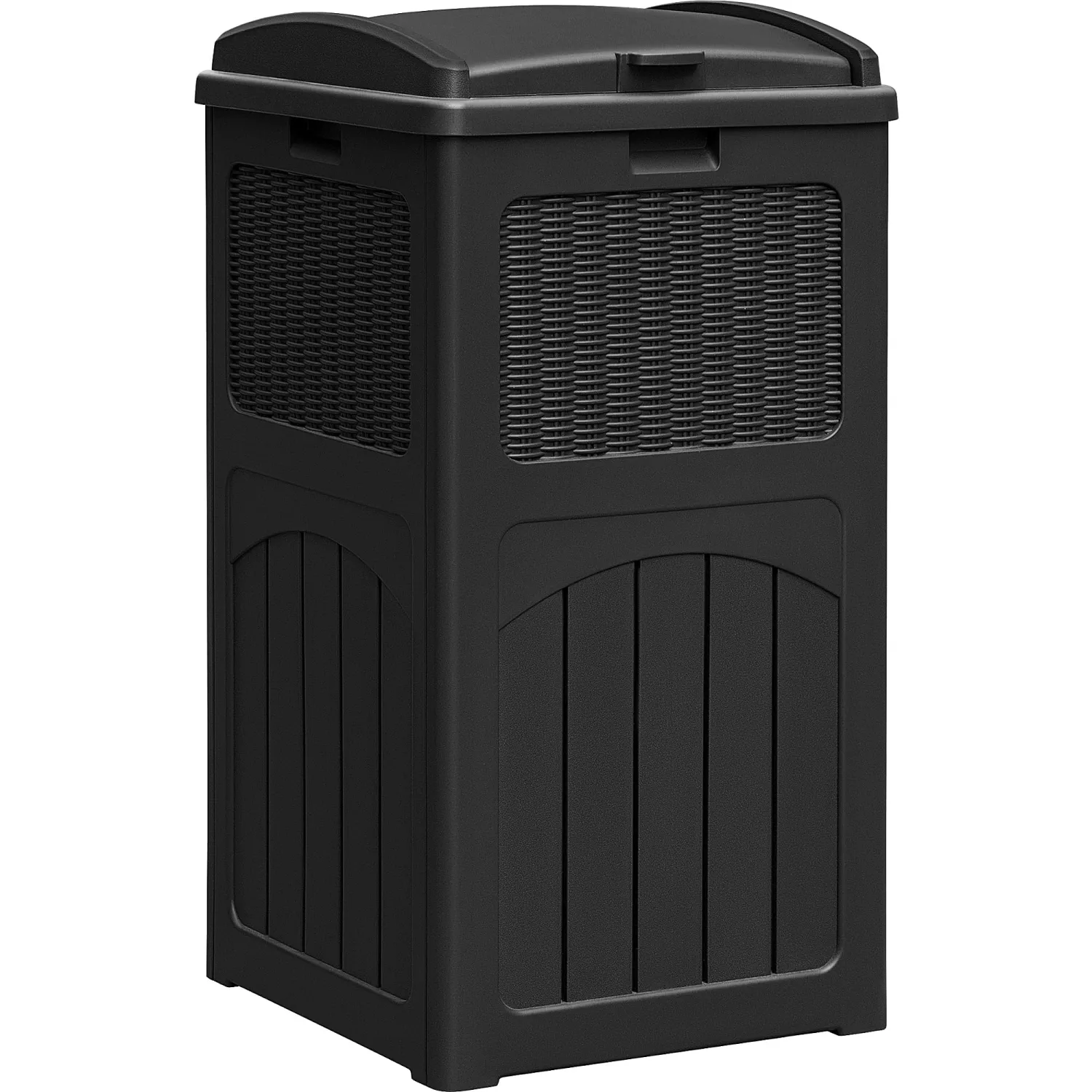 Homall 35 Gallon Outdoor Trash Can, Garbage Can with Lid, Waterproof Resin Waste Bins for Garden, Backyard, Patio Use (Black)